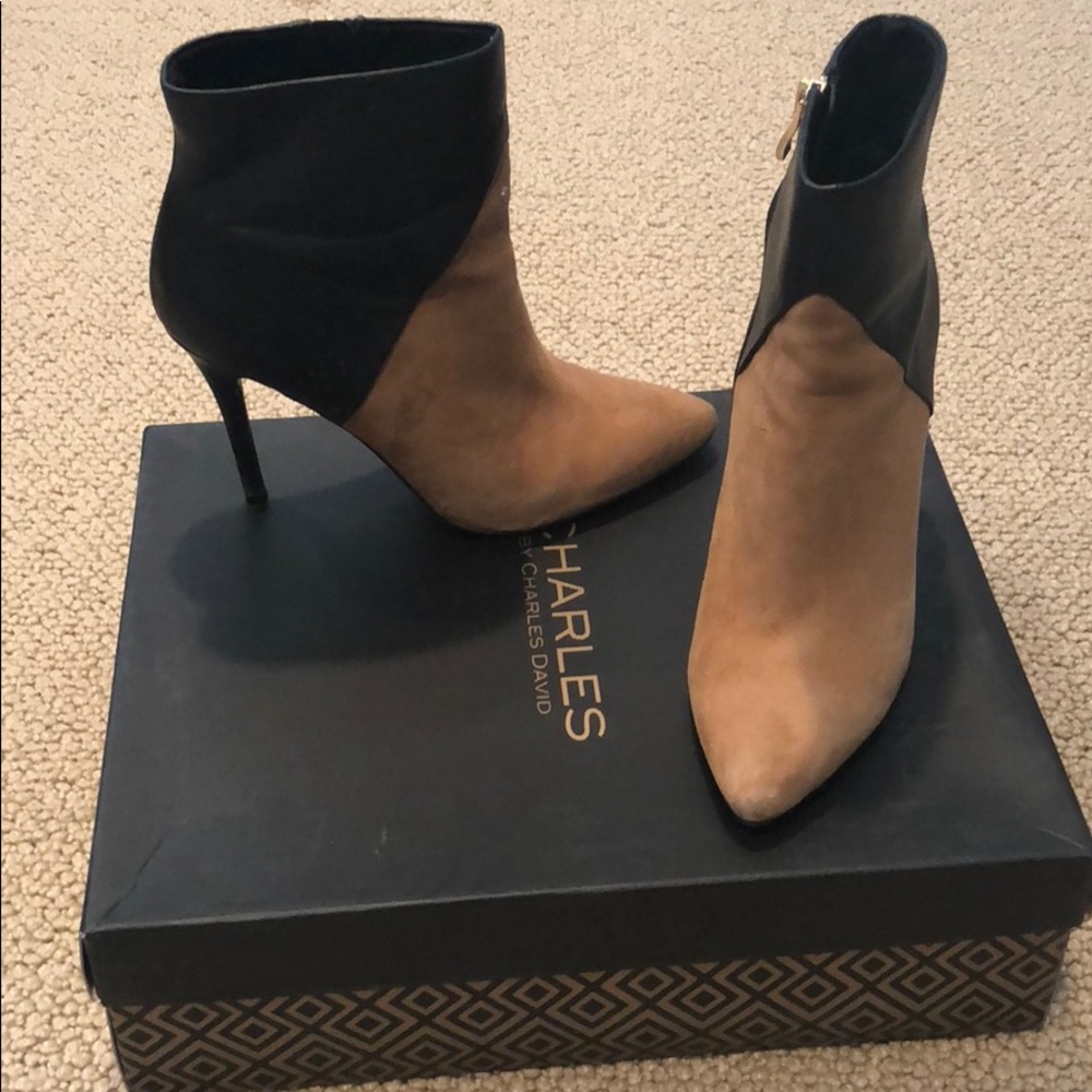 Charles Davis Black and Brown boot heels